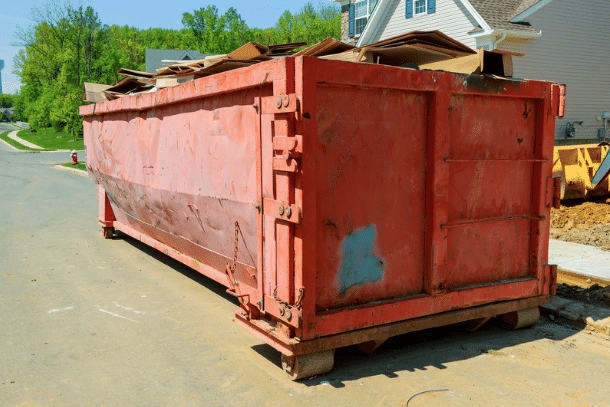 construction project with a dumpster rental in trenton